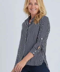 Gordon Smith Fine Stripe Shirt - Navy - GS16 Clothing