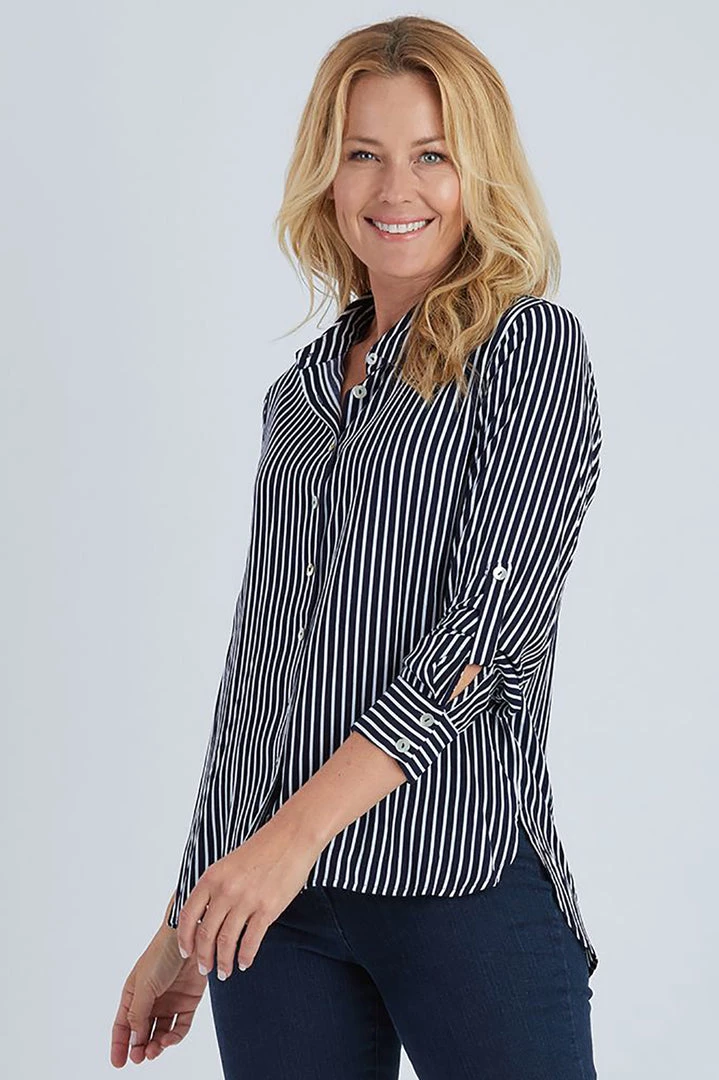 Gordon Smith Fine Stripe Shirt - Navy - GS16 Clothing 1 Gordon Smith Fine Stripe Shirt - Navy - GS16 Clothing