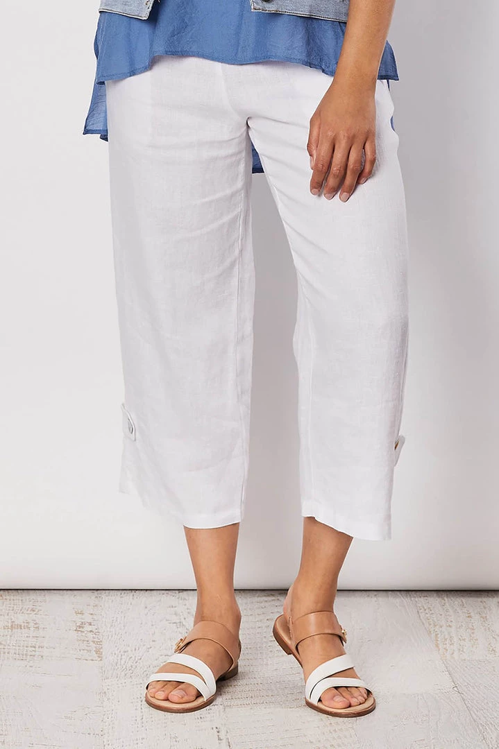 Gordon Smith Linen Side Button Pants | White | GS34 3 Gordon Smith Linen Side Button Pants | White | GS34