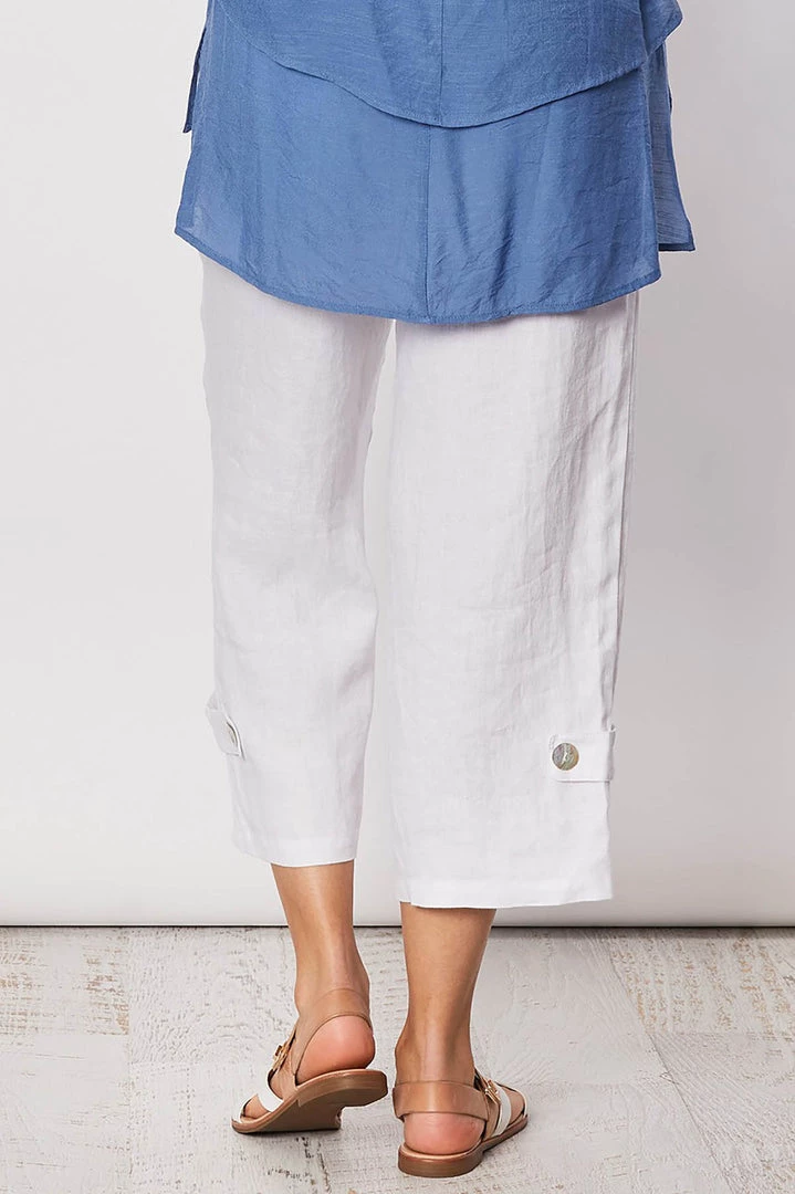 Gordon Smith Linen Side Button Pants | White | GS34 5 Gordon Smith Linen Side Button Pants | White | GS34