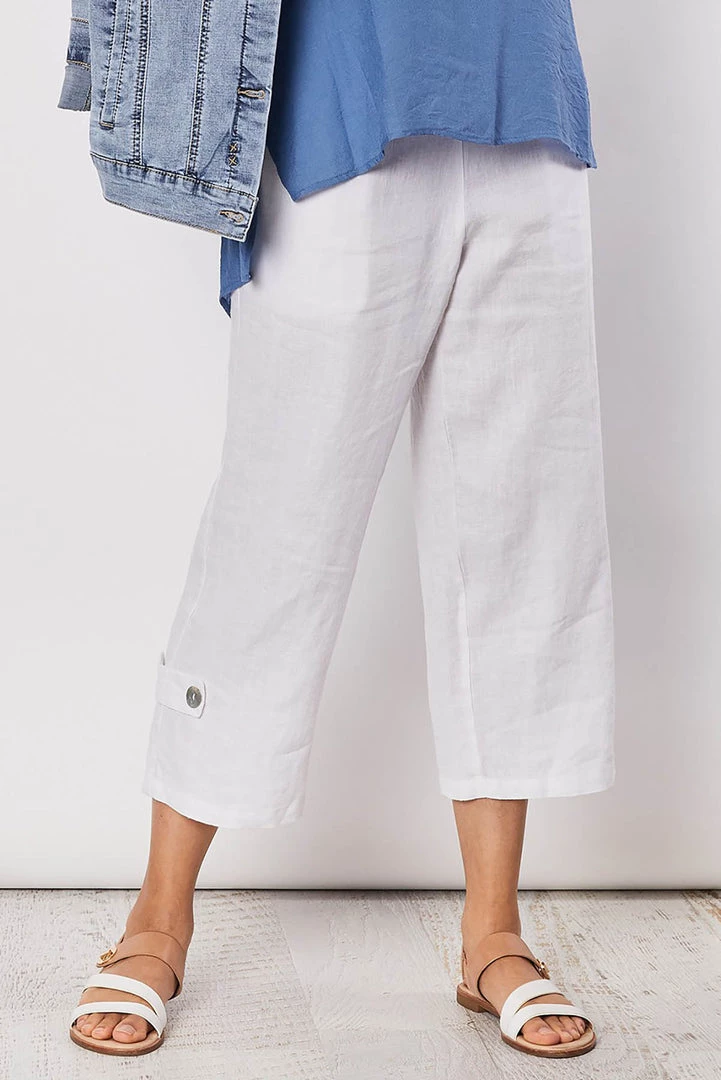 Gordon Smith Linen Side Button Pants | White | GS34 2 Gordon Smith Linen Side Button Pants | White | GS34