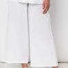 Threadz Textured Cotton Wide Leg Pants | White | TZ14