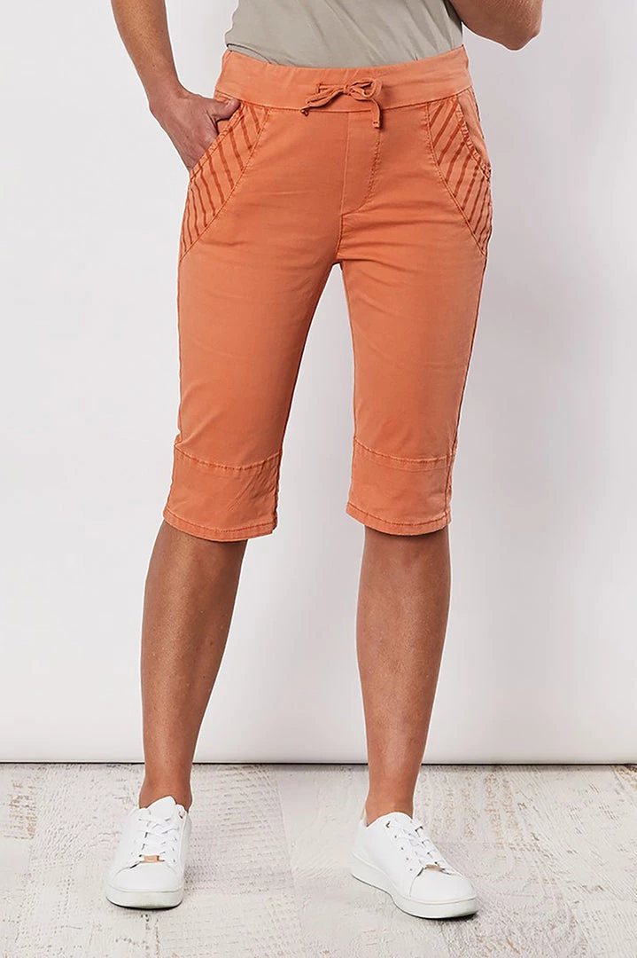 Threadz Stretch Denim Shorts | Orange | TZ15 1 Threadz Stretch Denim Shorts | Orange | TZ15