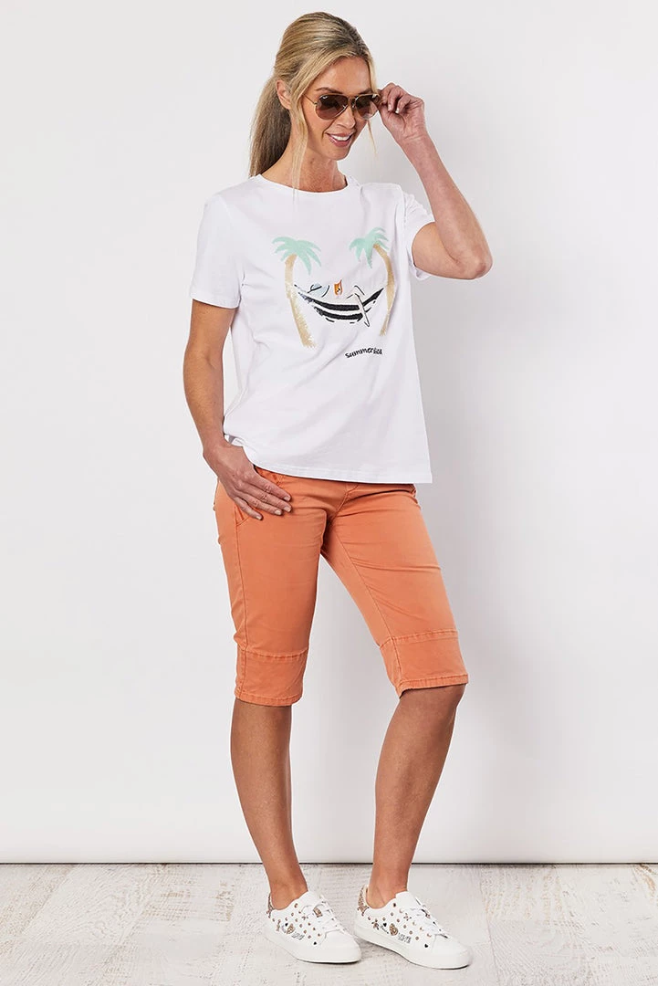 Threadz Stretch Denim Shorts | Orange | TZ15 3 Threadz Stretch Denim Shorts | Orange | TZ15