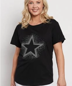 Threadz Clothing Silver Star Tee | Black | TZ7