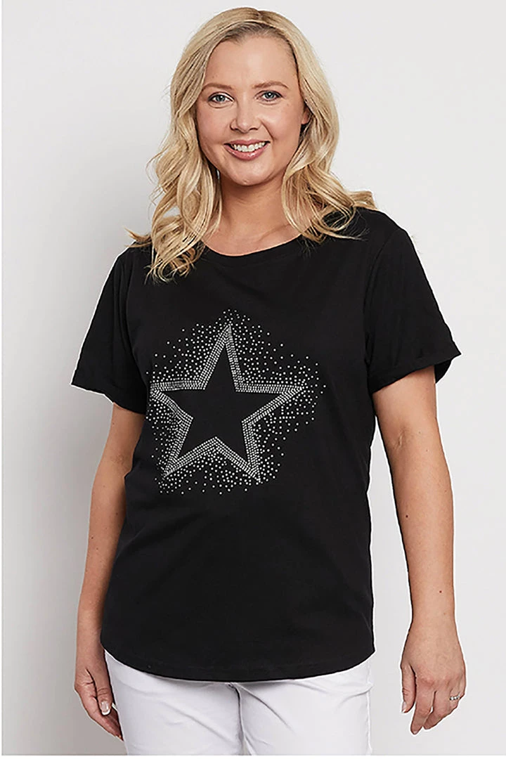 Threadz Clothing Silver Star Tee | Black | TZ7 1 Threadz Clothing Silver Star Tee | Black | TZ7