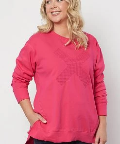 Threadz T Cross Sweat | Raspberry | TZ5