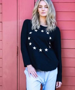 3RD STORY Mini Star Tee | Black | 3RD5 Tops