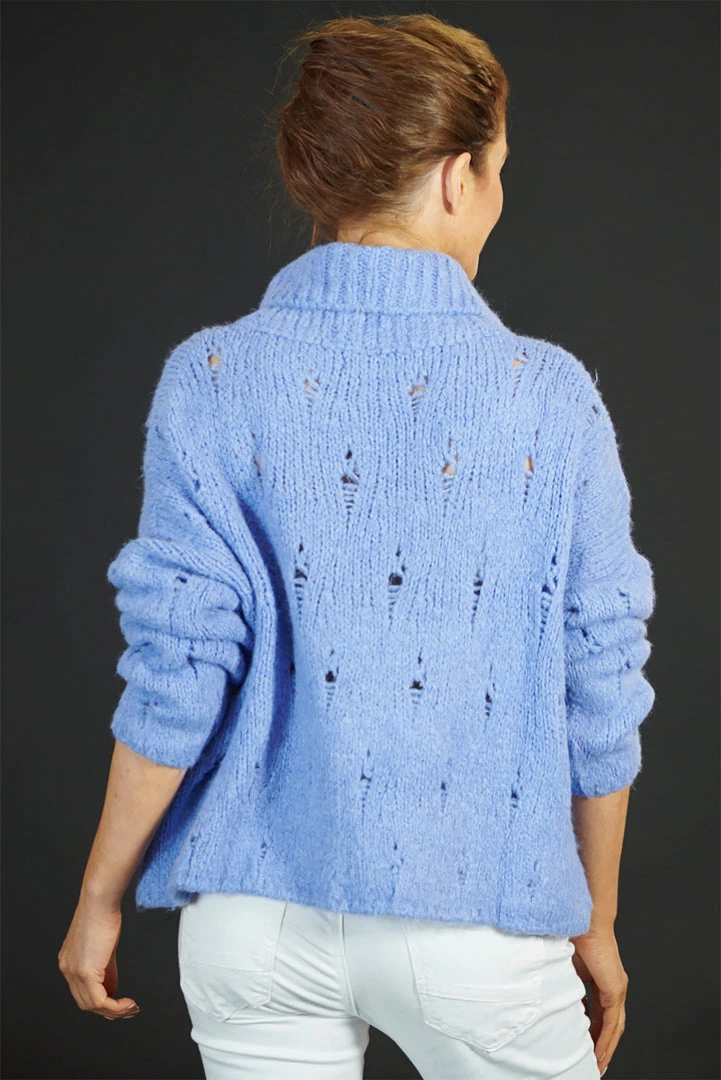 Love From Italy Knitwear/Jumpers Drop Stitch Jumper | Lavender | LFI1 1 Love From Italy Knitwear/Jumpers Drop Stitch Jumper | Lavender | LFI1