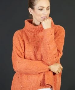 Love From Italy Drop Stitch Jumper | Tango | LFI1 Knitwear/Jumpers