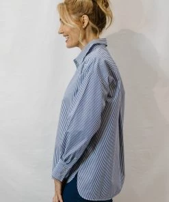 Goondiwindi Cotton Tops Stripe Shirt - Navy White