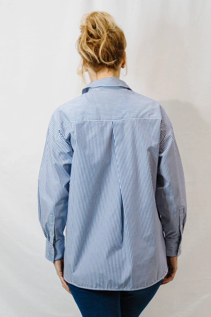 Goondiwindi Cotton Tops Stripe Shirt - Navy White 3 Goondiwindi Cotton Tops Stripe Shirt - Navy White