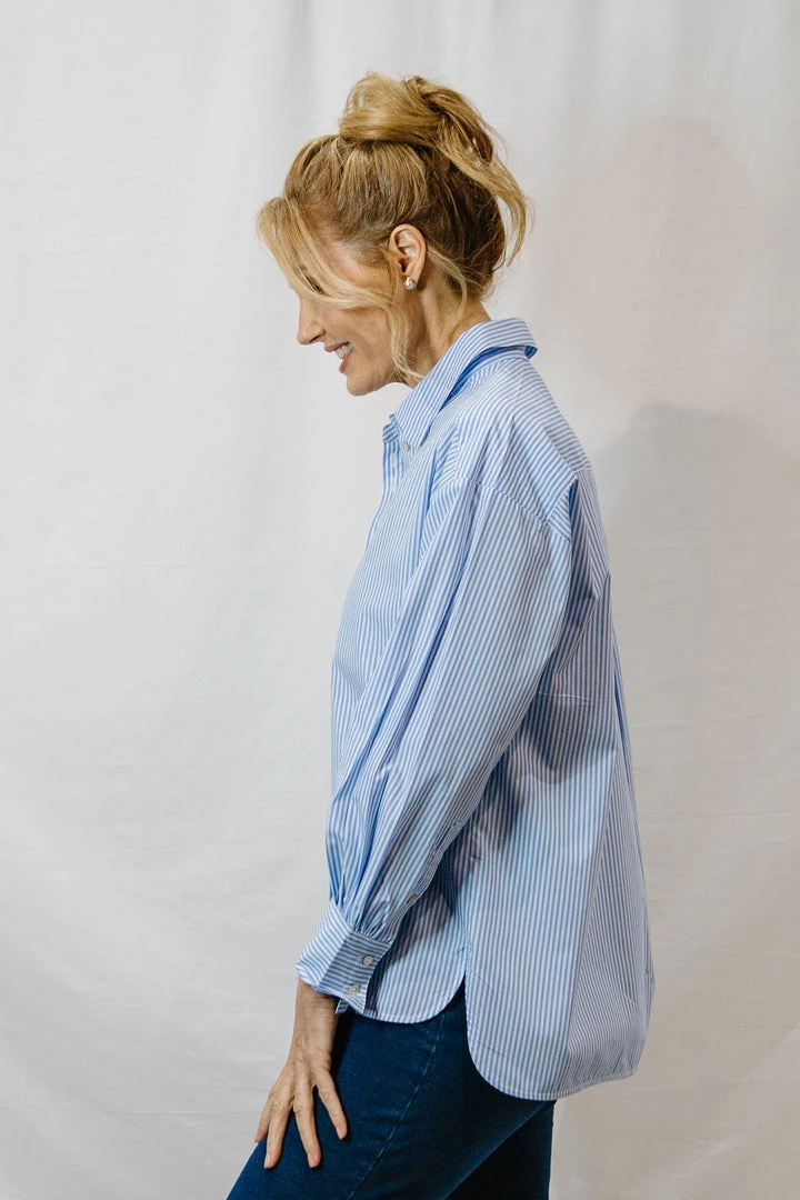 Goondiwindi Cotton Stripe Shirt | Blue White Tops 2 Goondiwindi Cotton Stripe Shirt | Blue White Tops