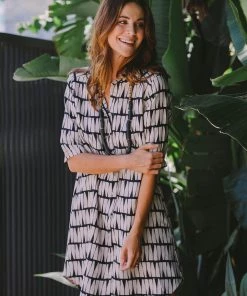 See Saw Collared Shirt Dress | Stone Mono | SS24s