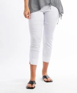 Foil 7/8 Taper Trapeze Pants | White | F12