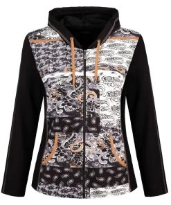 Dolcezza Graphic Patchwork Zip Cardi | D14