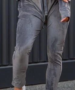 Silence & Noise Pants Velour Lounge Pant | Charcoal | SN18