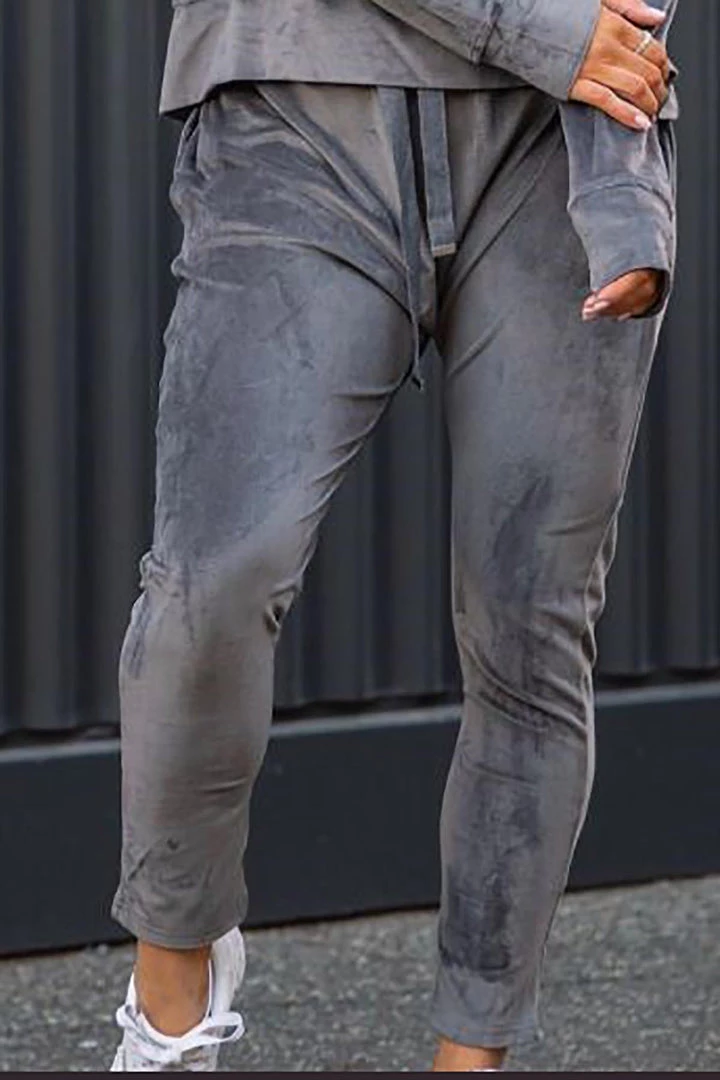 Silence & Noise Pants Velour Lounge Pant | Charcoal | SN18 1 Silence & Noise Pants Velour Lounge Pant | Charcoal | SN18
