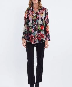 Hammock & Vine Clothing Floral Print Ruffle Shirt | HV1