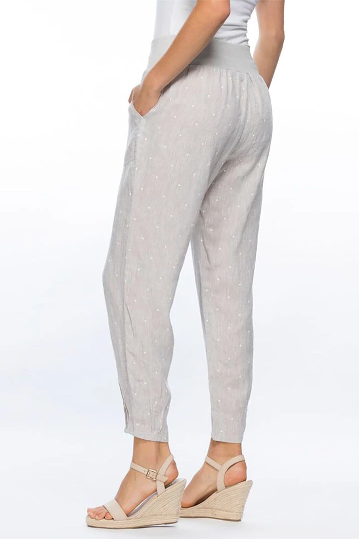 Gordon Smith Jersey Waist Pull On Spot Linen Pants 5 Gordon Smith Jersey Waist Pull On Spot Linen Pants