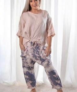 The Italian Cartel Clothing Aida Linen Pants | Pink | IC25