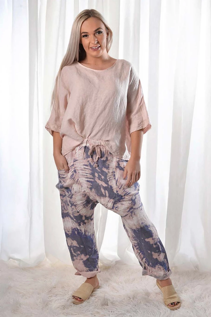 The Italian Cartel Clothing Aida Linen Pants | Pink | IC25 1 The Italian Cartel Clothing Aida Linen Pants | Pink | IC25