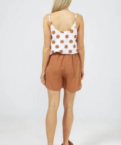 The Shanty Corporation Clothing Capri Linen Shorts - Tan - TS2
