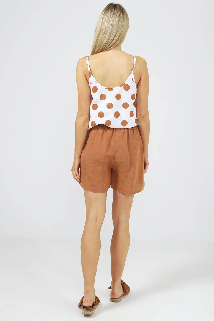 The Shanty Corporation Clothing Capri Linen Shorts - Tan - TS2 2 The Shanty Corporation Clothing Capri Linen Shorts - Tan - TS2