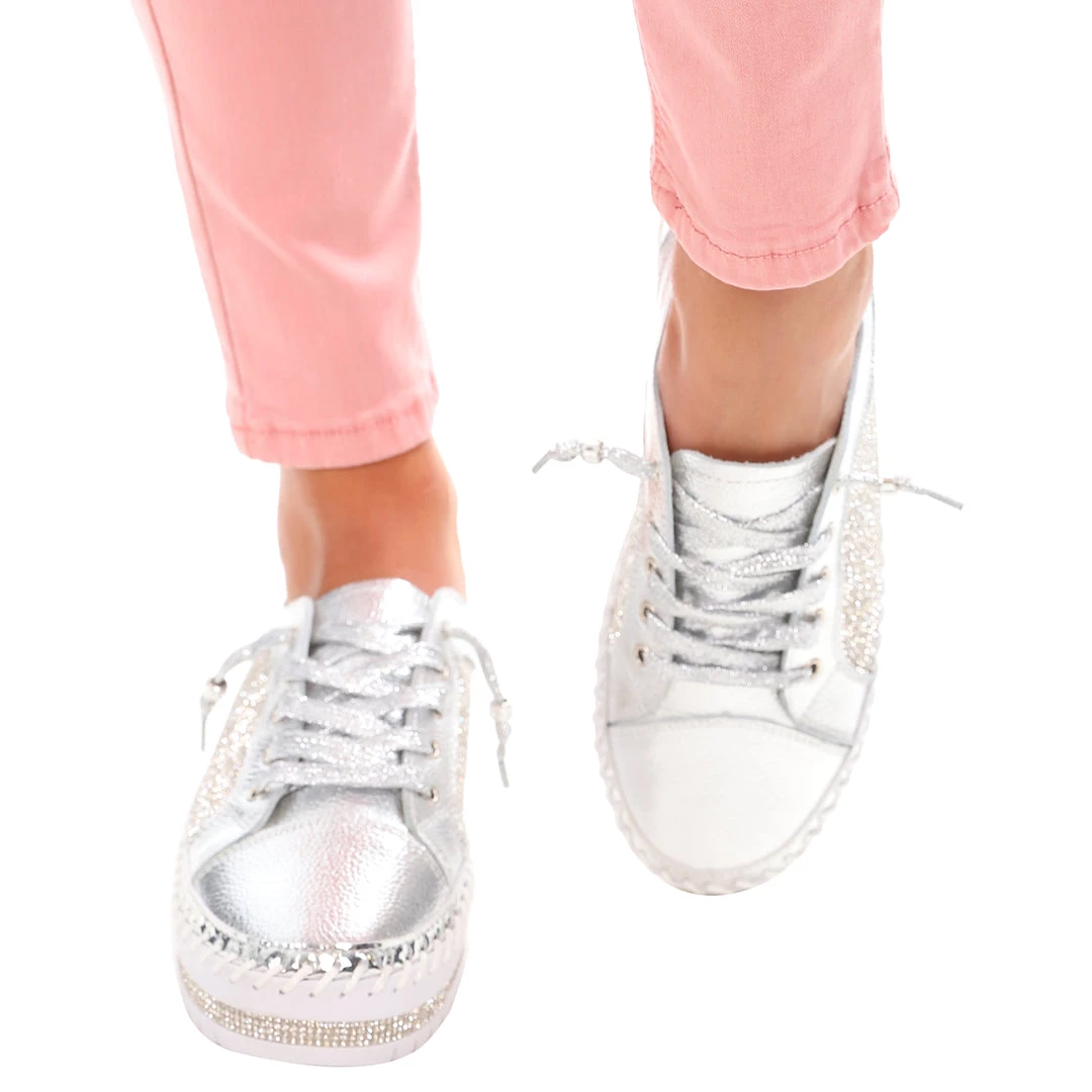 Ameise Shani Leather Sneaker | Silver | AM12 Shoes 4 Ameise Shani Leather Sneaker | Silver | AM12 Shoes