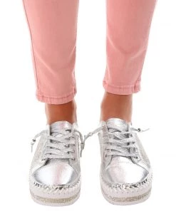 Ameise Shani Leather Sneaker | Silver | AM12 Shoes