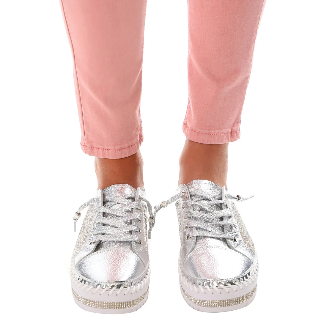 Ameise Shani Leather Sneaker | Silver | AM12 Shoes 2 Ameise Shani Leather Sneaker | Silver | AM12 Shoes