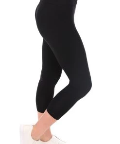 Cropped Black Bamboo Legging Pants