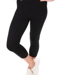 Cropped Black Bamboo Legging Pants