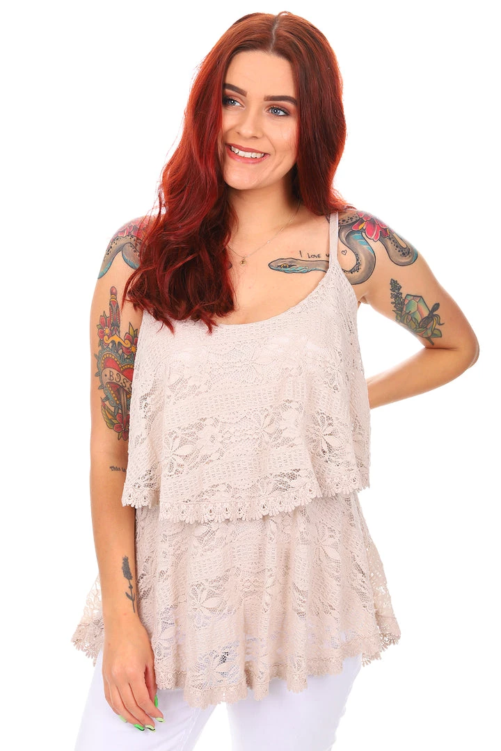 Jenny Jazz Tops Vella Cotton Lace Top | Beige | S 7 Jenny Jazz Tops Vella Cotton Lace Top | Beige | S