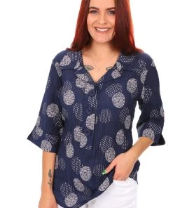 Spice Up Big Spot Navy Shirt Tops