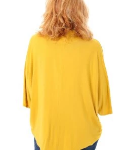 Bamboo 1/2 Batwing Sleeve Zip Top | Mustard | BO1
