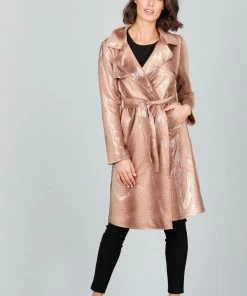 Brave & True Safari Trench Coat | Tan Reptile Jackets/Coats