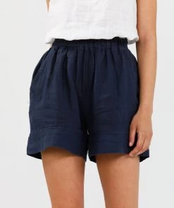Brave & True Broadway Shorts | Navy | BT8 Linen