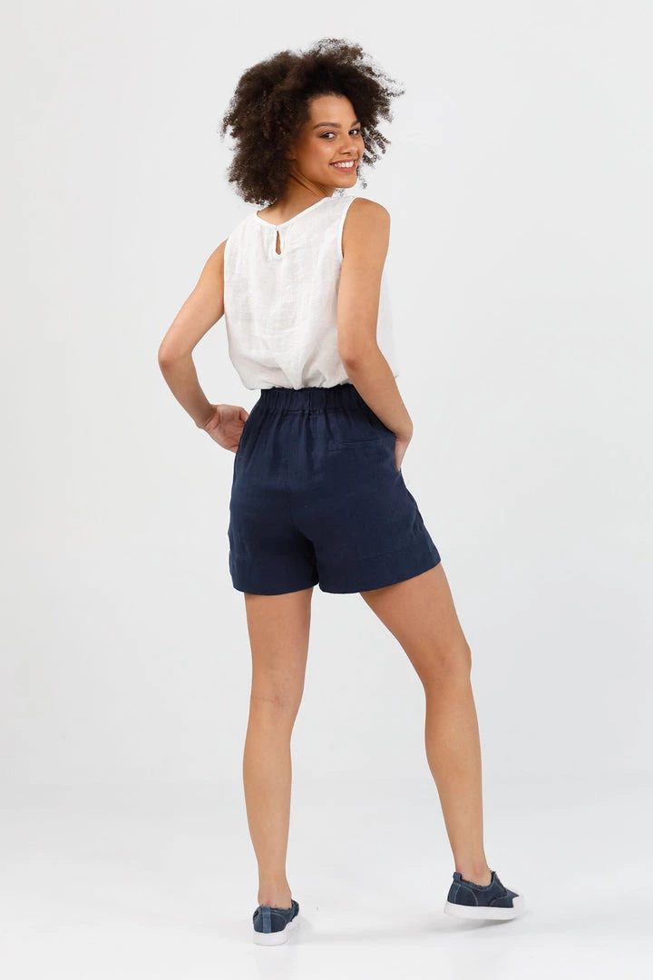 Brave & True Broadway Shorts | Navy | BT8 Linen 3 Brave & True Broadway Shorts | Navy | BT8 Linen