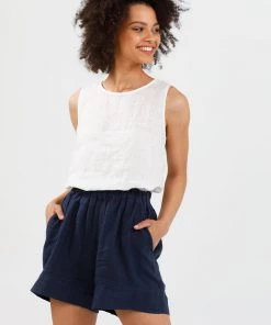 Brave & True Broadway Shorts | Navy | BT8 Linen