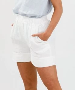 Brave & True Linen Broadway Shorts | White | BT8