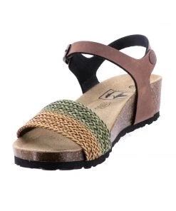 Byron Bay Co Athena Sandal | Tan/Green