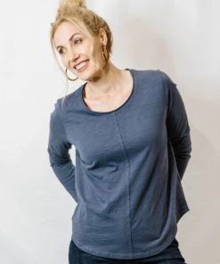 Cloth + Paper + Scissors Long Sleeve Tee | Slate Tops