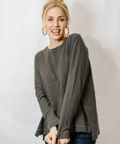 Cloth + Paper + Scissors Round Neck Long Sleeve | Bark Tops