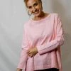 Cloth + Paper + Scissors Round Neck Long Sleeve | Pink
