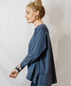 Cloth + Paper + Scissors Round Neck Long Sleeve | Slate Tops