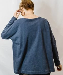 Cloth + Paper + Scissors Round Neck Long Sleeve | Slate Tops