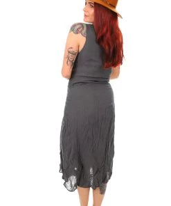 Namastai Sleeveless Cotton Dress | Charcoal | N5s Resort Wear