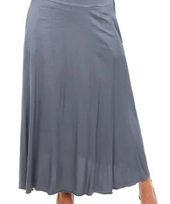 Cindy G Silk Blend Skirt | Charcoal Clothing