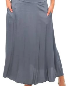 Cindy G Silk Blend Skirt | Charcoal Clothing